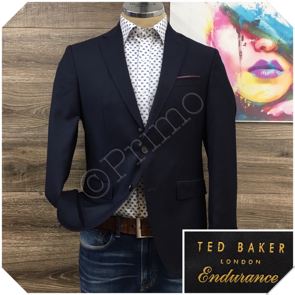 TED BAKER Mens Wool Blazer Sport Coat Casual Jacket Size 38S Button Suit (FLAWS)